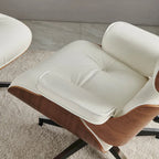 Leren loungefauteuil in mid-century-modern stijl, relaxfauteuil