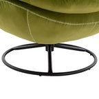 Okak Samt-Sessel mit Hocker, moderner armloser Wohnzimmersessel im Mid-Century-Stil, weicher und bequemer Sessel zum Fernsehen und Spielen