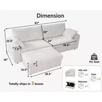 Dyonery Modular Corduroy Sectional Sofa with Washable Covers