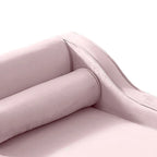 Fauteuil méridienne élégant français en velours avec revêtement rembourré et rangement, avec coussin