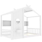 Twin/Full Size House Platform Bed Frame Toddler Floor Bed Kids Montessori Bed Playhouse Bed with Storage Shelf - ModernLuxe