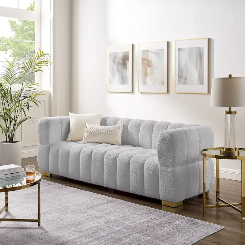 85 moderne bank van wafelstof, comfortabele loungebank