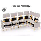 Dyonery Modular Corduroy Sectional Sofa with Washable Covers