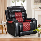 Ruime relaxfauteuil van kunstleer in Amerikaans design voor de woonkamer