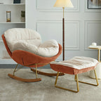 Fauteuil à bascule moderne en velours, ergonomique et rembourré, pour chambre de bébé