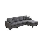 Ecksofa für das Wohnzimmer mit L-förmiger Chaiselongue und Getränkehalter