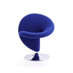 Fauteuil d’appoint pivotant Manhattan Comfort Curl en chrome et mélange de laine (lot de 2)