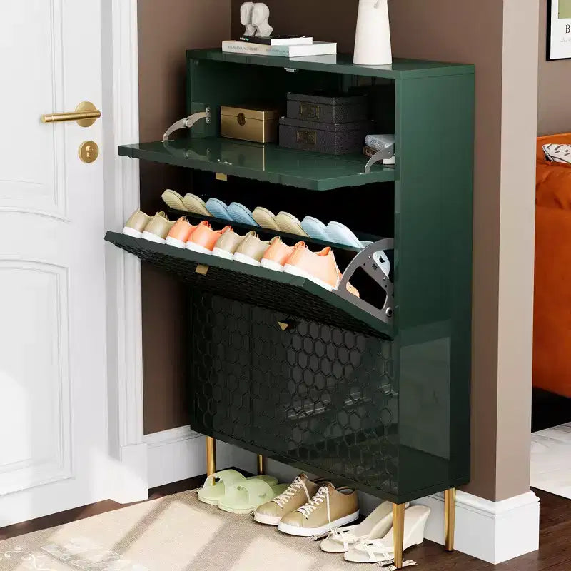 CLIHOME schoenenkast voor 24 paar voor de hal, schoenenorganizer met klepkasten, schoenenrek en opbergplanken