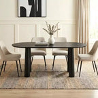Dovelina ovale houten eettafel van 67 met 4 poten, moderne keukentafel voor 6 personen