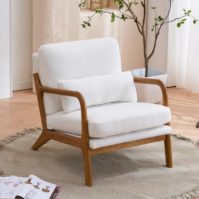 Moderner gepolsterter Akzentstuhl im Mid-Century-Stil