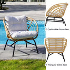 Ensemble de terrasse en rotin tressé GRANDPATIO de 5 pièces avec causeuse