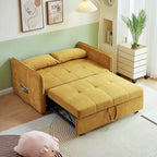 Gelbes Schlafsofa aus Chenille-Stoff mit Ausziehfunktion – 39.00 x 53.50 x 31.50
