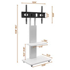 TV Stand for 32-75 TVs, Adjustable Height Mobile TV Cart with Drawer and Wheels for Living Room, Bedroom, Offices -ModernLuxe