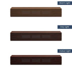 Minimalist TV Stand with DrawersSolid Wood Media Console with Cabinets, Flip-down Door, Walnut Veneer, Fully-Assembled