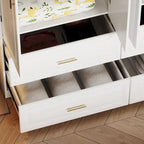 Armoire-penderie de 93,9/74,2 pouces de hauteur avec espace de suspension, tiroirs et rangements