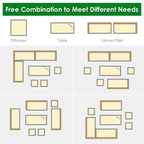 Costway Ensemble repas de jardin en rotin de 7 pièces, canapé d’angle, canapé et pouf — Voir les détails