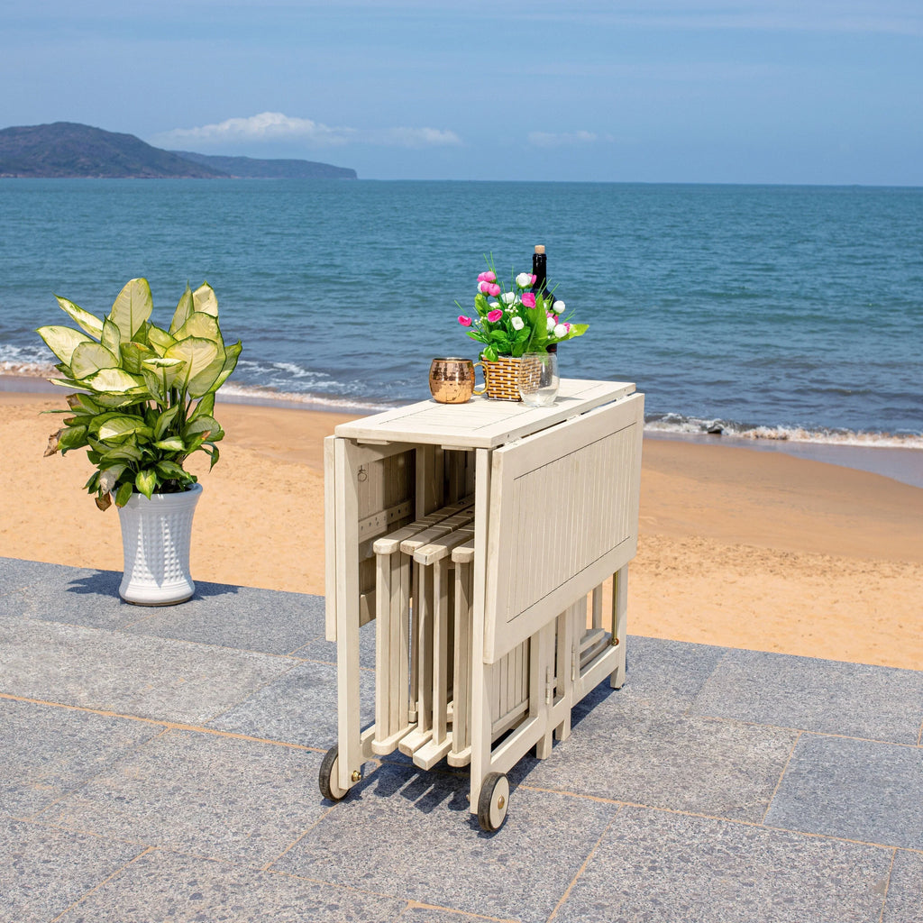SAFAVIEH Brandy 5-teiliges Outdoor-Esszimmerset – 43 B x 35 T x 29 H