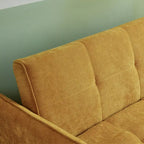 Gelbes Schlafsofa aus Chenille-Stoff mit Ausziehfunktion – 39.00 x 53.50 x 31.50