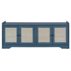 Banc de rangement rustique en bois Whisen, banc à chaussures pour entrée avec coussin amovible et étagères réglables