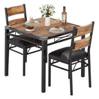 Ensemble de table à manger pour 4 personnes avec 4 chaises rembourrées, ensemble de table de cuisine en bois de 5 pièces avec protection d’angle pour cuisine, appartement ou petit espace