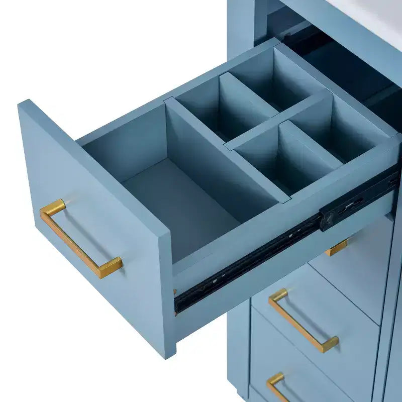 30 Einzelwaschbecken-Badezimmerwaschtisch mit Unterschrank und 3 Schubladen - Schwarz / Blau / Grün / Indigo / Weiß