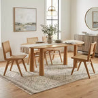 Dovelina ovale houten eettafel van 67 met 4 poten, moderne keukentafel voor 6 personen