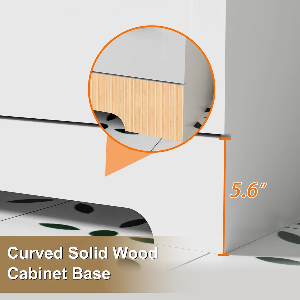 Wavy Line 30/36/48 Bathroom Vanity Set with Sink & Faucet