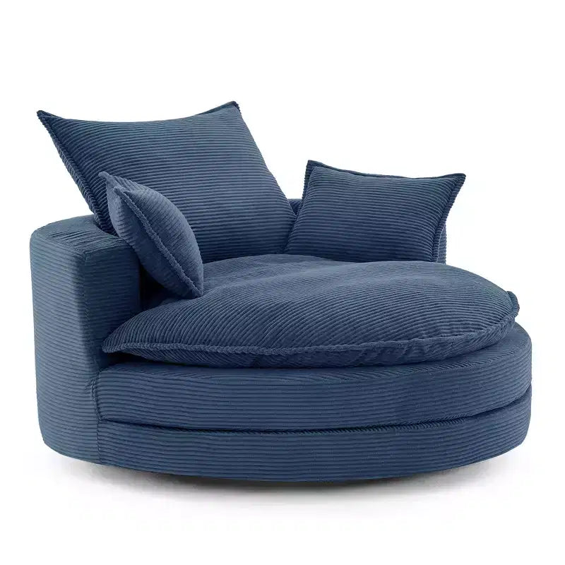 360 Swivel Accent Chair, Barrel Chair Swivel Round Sofa Chair with Cushion for Living Room