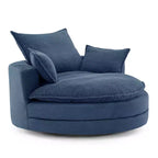 360 Swivel Accent Chair, Barrel Chair Swivel Round Sofa Chair with Cushion for Living Room