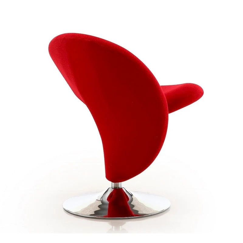 Fauteuil d’appoint pivotant Manhattan Comfort Curl en chrome et mélange de laine (lot de 2)