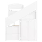 Cadre de lit superposé Whisen Twin XL avec lit gigogne, rangement, escalier de rangement en bois massif, armoire et 3 tiroirs, pour enfants