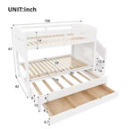 Cadre de lit superposé Whisen Twin XL avec lit gigogne, rangement, escalier de rangement en bois massif, armoire et 3 tiroirs, pour enfants