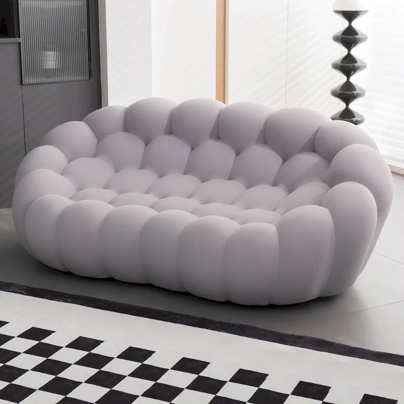 Canapé incurvé Bubble paresseux 2 places, en forme de nid d'abeilles, avec tissu textile 3D, pour salon, appartement