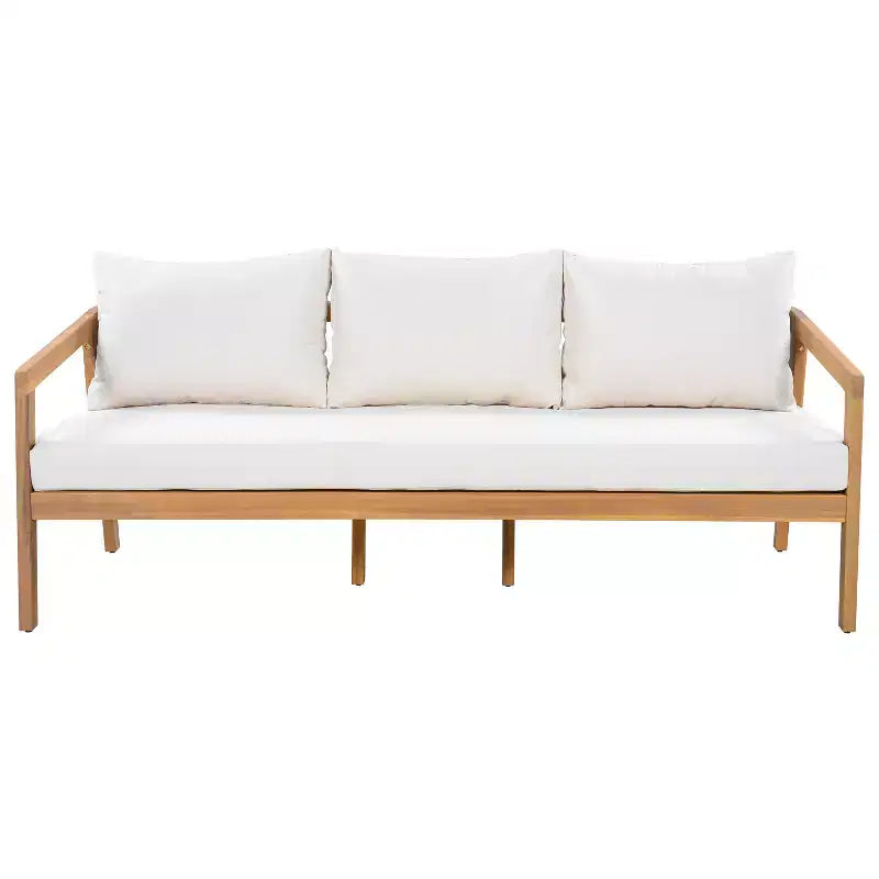 Christopher Knight Home Sunny Modernes 5-teiliges Sitzset aus Akazienholz mit rechteckigem Tisch mit Lattenplatte und 7 Sitzplätzen