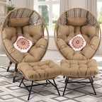 Fauteuil œuf d’intérieur FINCATI, fauteuil œuf d’extérieur supportant 440 lbs, fauteuil œuf surdimensionné avec pouf, fauteuil œuf luxueux et confortable avec repose-pieds