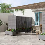 Jardinière MAYEERTY avec treillis, gris fer, persiennes, style classique, 72 x 35 x 16 po, ensemble de 3 pièces