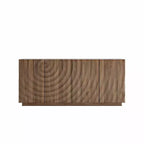 Buffet bahut en spirale moderne 59, meuble de rangement d’entrée artistique bas avec portes à texture ondulée 3D