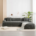 Cloud-Ecksofa, modernes Polstersofa mit 2 Zierkissen, frei kombinierbares Sofa, modulares L-förmiges Ecksofa