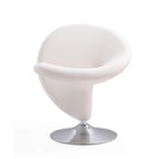 Fauteuil d’appoint pivotant Manhattan Comfort Curl en chrome et mélange de laine (lot de 2)