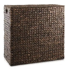 Panier à linge Casafield à 2 compartiments avec couvercle et sacs doublures amovibles, trieur de linge tressé en jacinthe d’eau pour vêtements