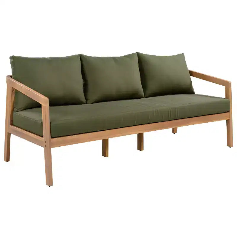 Christopher Knight Home Sunny Modernes 5-teiliges Sitzset aus Akazienholz mit rechteckigem Tisch mit Lattenplatte und 7 Sitzplätzen