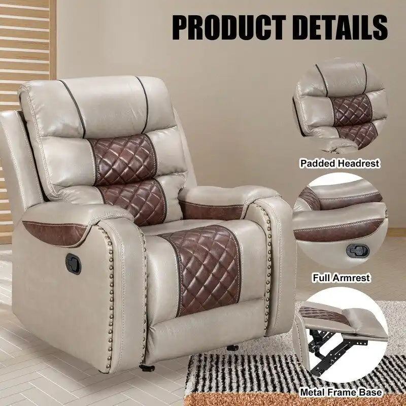 Ruime relaxfauteuil van kunstleer in Amerikaans design voor de woonkamer