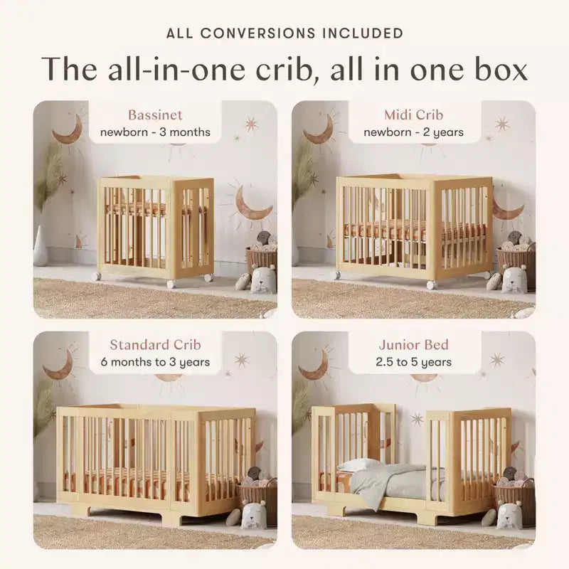 Babyletto Yuzu 8-in-1 umbaubares Babybett mit Umbausets für alle Entwicklungsstufen