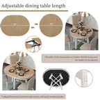 Table de salle à manger ronde extensible de style champêtre avec rallonge de 16 po, table de cuisine en bois