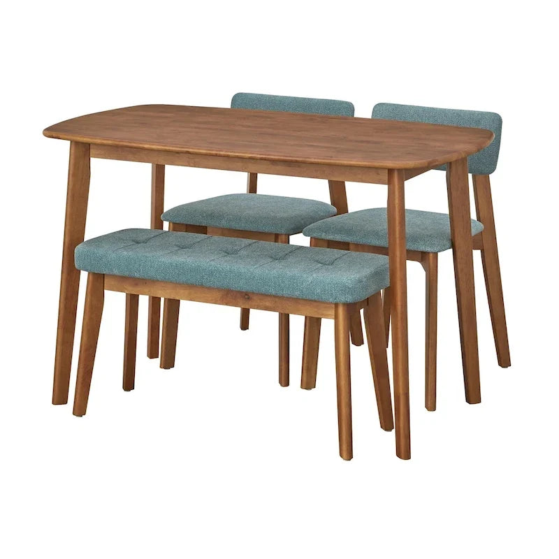 Simple Living Nettie-eetset van massief hout, 4-delig