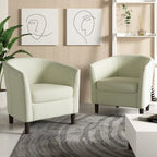 Ensemble de 2 fauteuils club modernes en lin, style tonneau