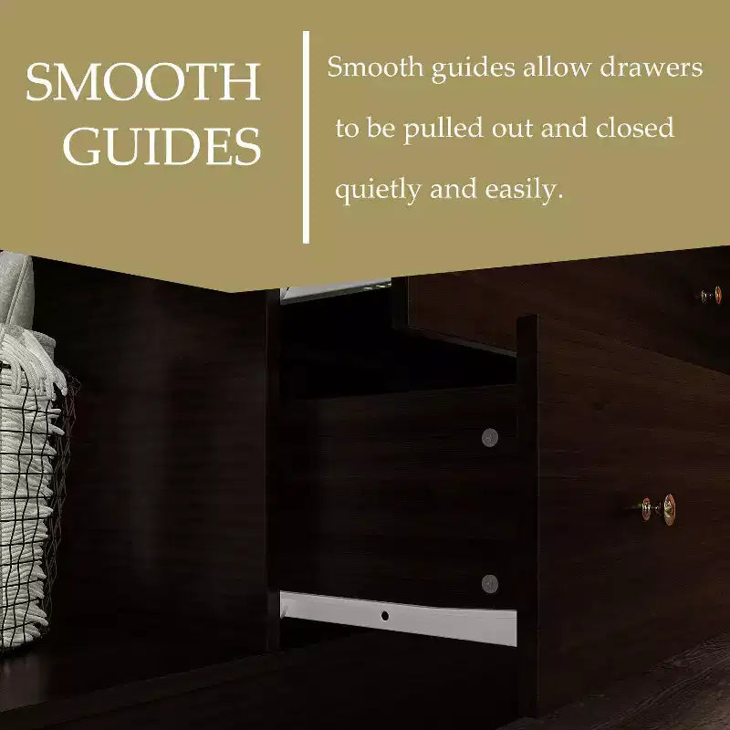 Armoire Hitow avec 2 grands tiroirs, espace central pour vêtements suspendus et miroir, style minimaliste