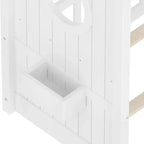 Floor House Bed with Built-In Storage Shelves & Slatted Roof