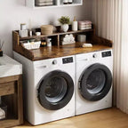 Plan de travail à 2 niveaux pour lave-linge et sèche-linge avec étagère ou tiroirs, couvre-plan de buanderie avec tapis antidérapant, dessus de 54X27.5 pour plier le linge