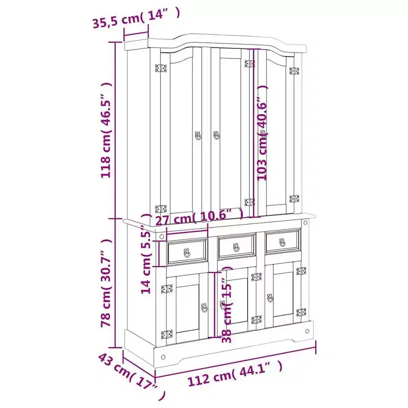 vidaXL Corona-dressoir